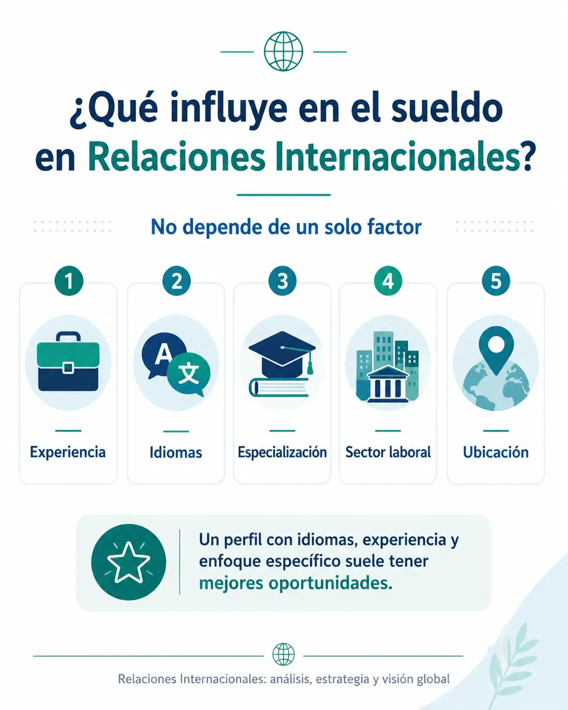 Qué influye en el sueldo de relaciones internacionales