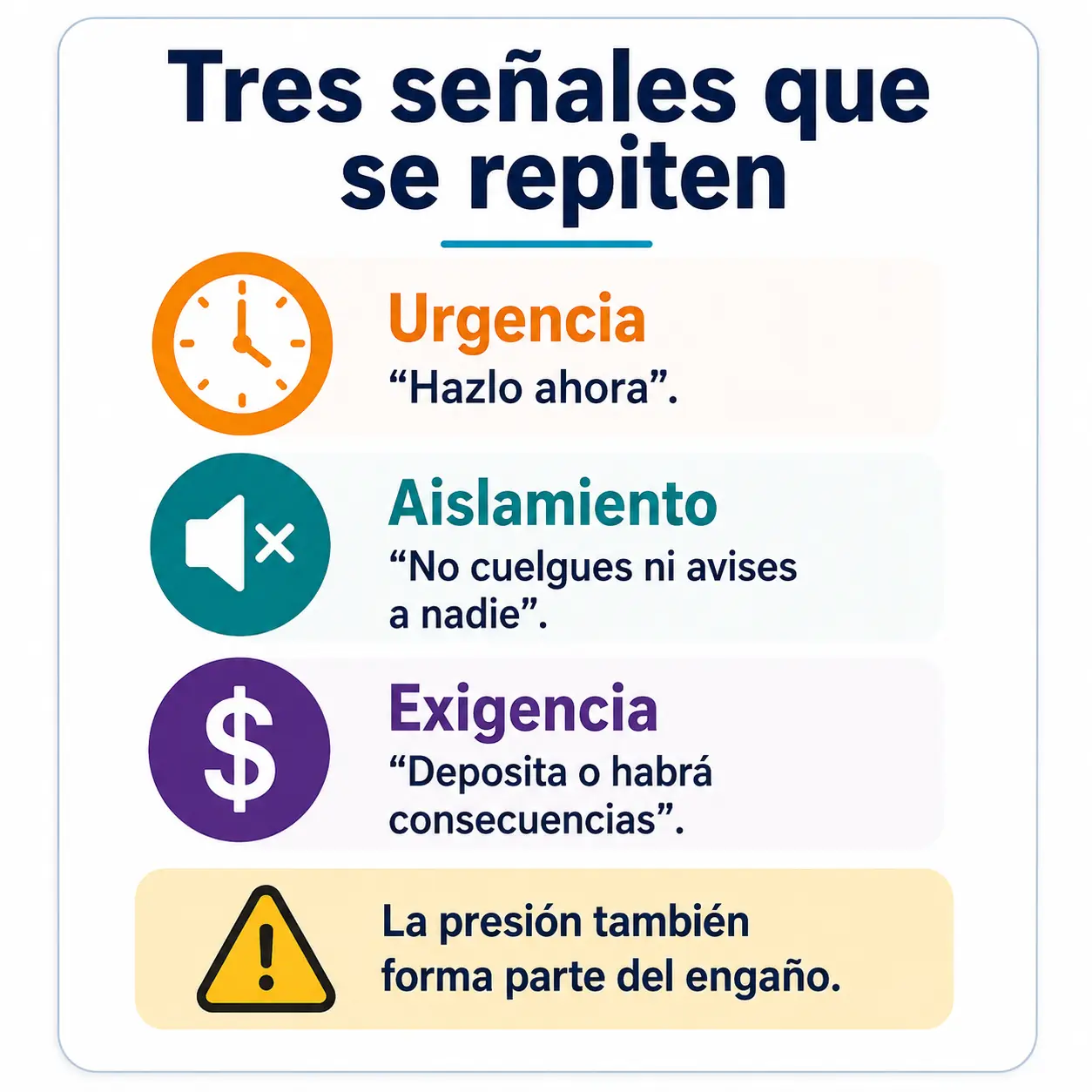 Tres señales para identificar una extorsión Tres señales para identificar una extorsión